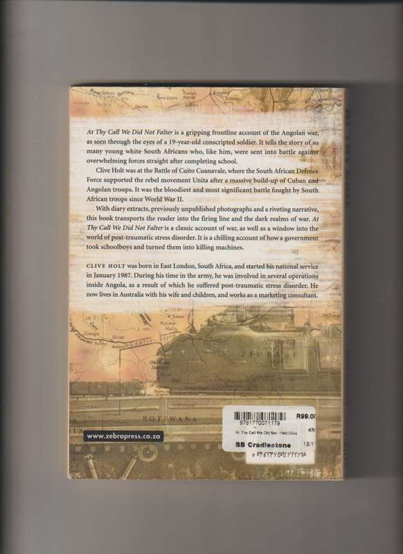 At Thy Call By Clive Holt true war army history South Africa Angolan book paperback recce