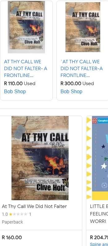 At Thy Call By Clive Holt true war army history South Africa Angolan book paperback recce