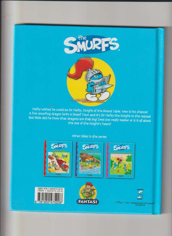 The Smurfs Sir Hefty The Knight hard cover book for kids children youngsters classic story book