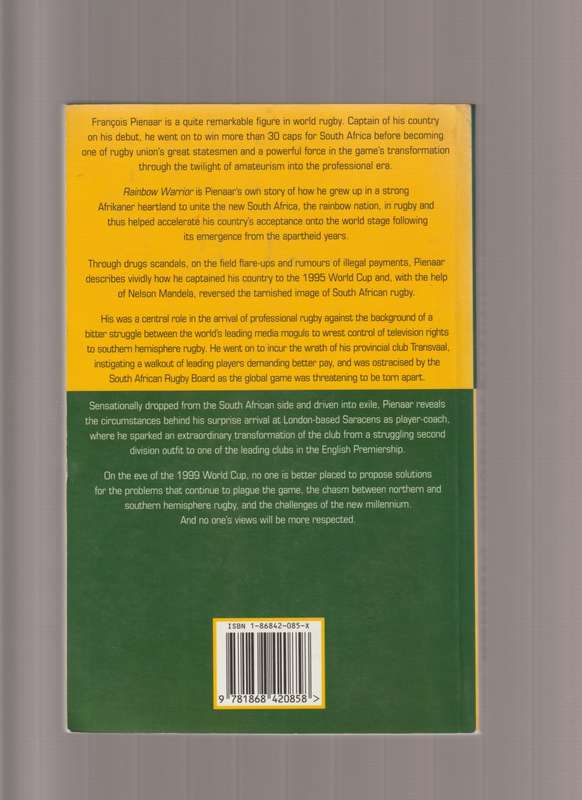 Rainbow Warrior Francois Pienaar Autobiography rugby sport South Africa biography