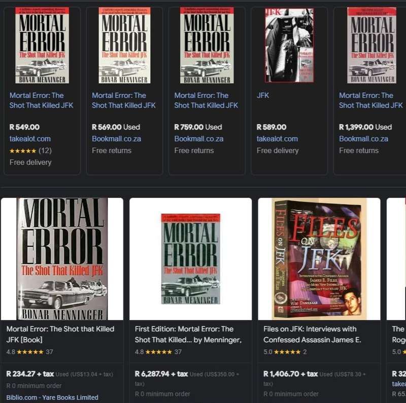 Mortal Error The Shot That Killed JFK by Bonar Menninger true crime history presidents conspiracy in