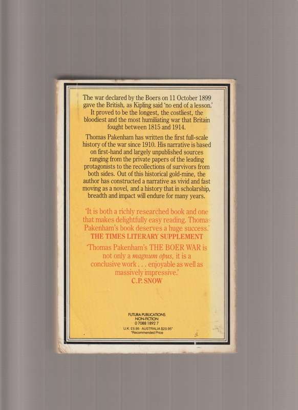 The Boer War by Thomas Pakenham 1982 paperback book army war history South Africa