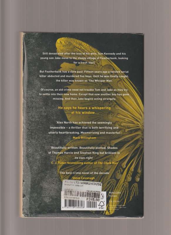 The Whisper Man By Alex North paperback book horror mystery thriller crime