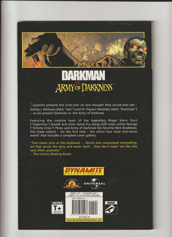 Dynamite Entertainment Comics Darkman vs Army of Darkness TPB (2007) #1B-1ST printing collectable