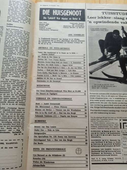 Huisgenoot 10 Desember 1965 tydskrif
