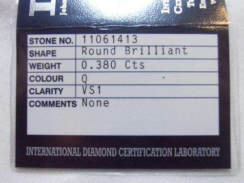 Diamond 0.380ct Q VS1 CERTIFIED