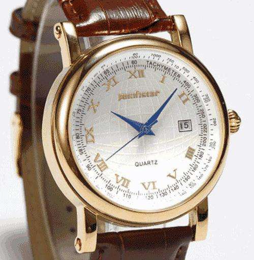 LATE LISTING- ROYAL TACHYMETER DATE ROSE GOLD LEATHER DATE, QUARTZ