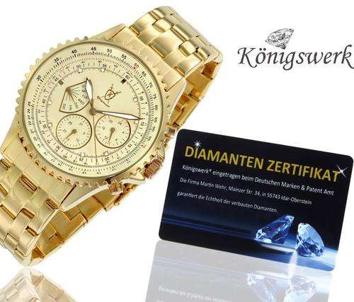 **DIAMONDS**AUTHENTIC NEW KONIGSWERK Plutos GENIUNE DIAMONDS (& DIAMOND CERT) SLIDE RULE M FUNCTION