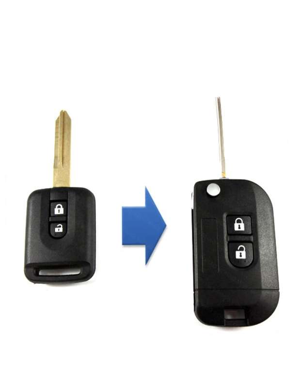 REPLACEMENT REMOTE FLIP KEY SHELL 2 BUTTONS - NISSAN K12 NOTE NAVARA QASHQAI MICRA