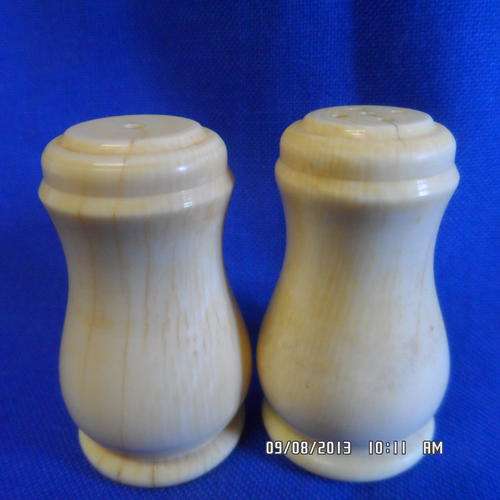 AMAZING SET OF 'IVORY' SALT AND PEPPER POTS