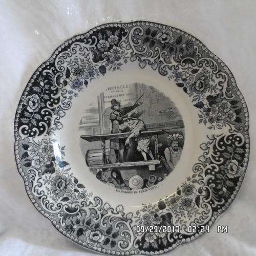 FRENCH COMICAL HIGHLY DECORATIVE PLATE.