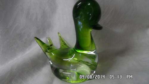 VINTAGE 1960'S HAND BLOWN MURANO GLASS DUCK.