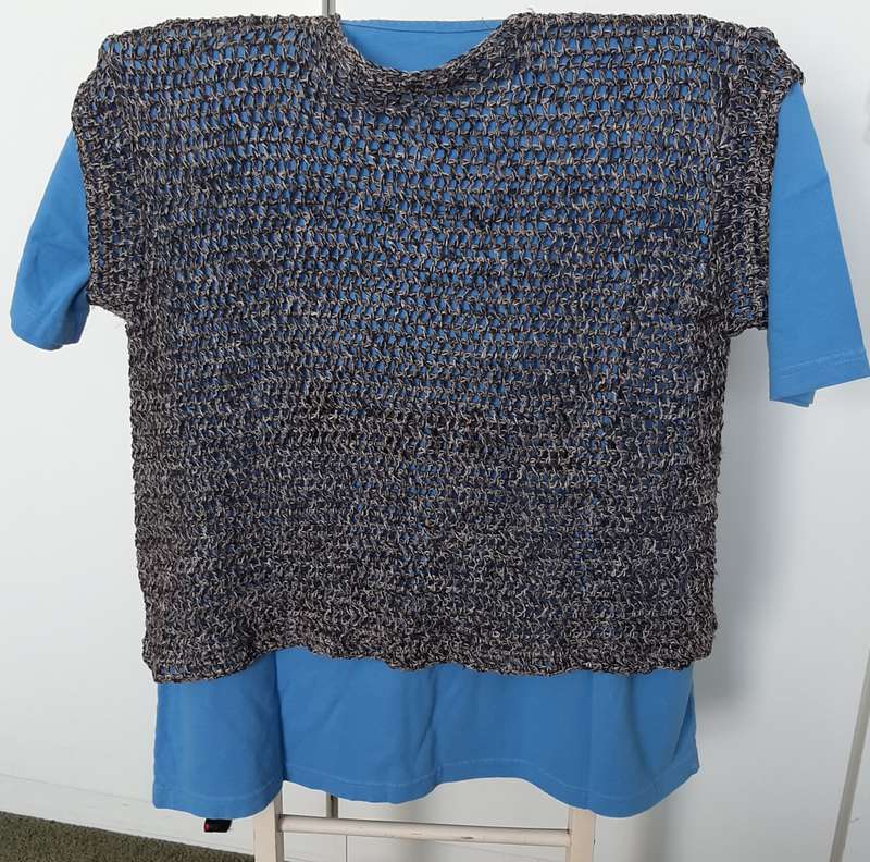 Ladies Crochet Black & White Cotton Thread Top
