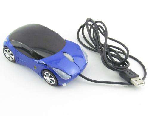 Blue Car Shape USB 3D Optical Mouse Mice For PC/Laptop