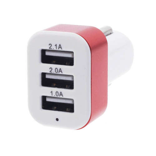 Lighter to USB multiplug (White & Metallic Red)