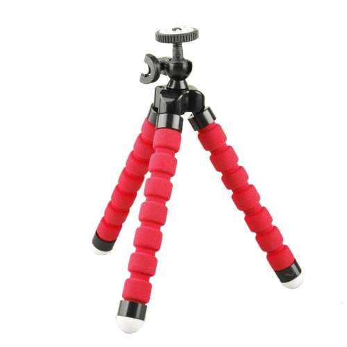 Mini Tripod (Red, Bendable Soft) - SMALL