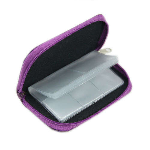 SDHC MMC CF Micro SD Memory Card Storage Case Carrying Pouch Holder Wallet (Purple)
