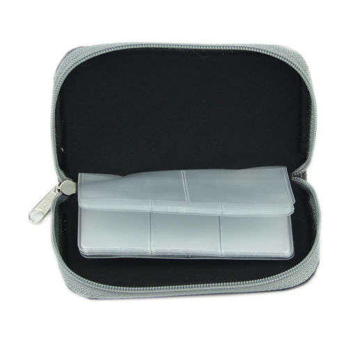 SDHC MMC CF Micro SD Memory Card Storage Case Carrying Pouch Holder Wallet (Grey)