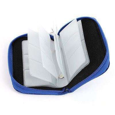 SDHC MMC CF Micro SD Memory Card Storage Case Carrying Pouch Holder Wallet (Blue)