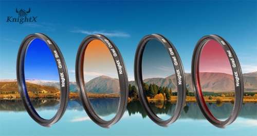 Generic Graduated ND Filter Set - 67mm Filter Thread (Red Orange Grey Blue)