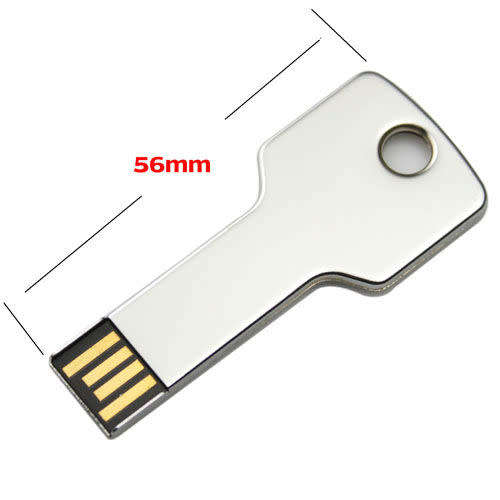 8GB USB Flash Drive - Silver Key