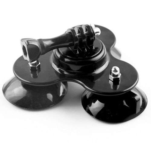 Triple Suction Cup Mount With Screw For GoPro Hero 1 2 3 4 5 SJCAM Sports camera
