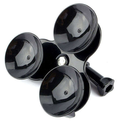 Triple Suction Cup Mount With Screw For GoPro Hero 1 2 3 4 5 SJCAM Sports camera