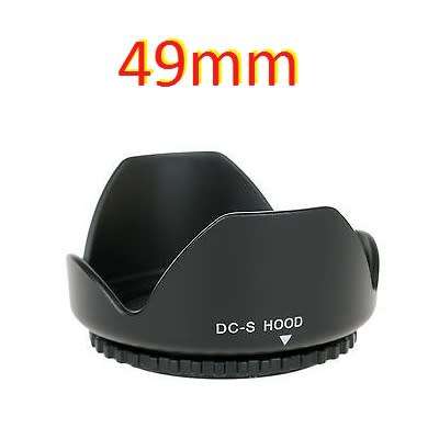 Universal screw-on Lens Hood - Petal Shape - for 49mm Filter Threaded Lenses