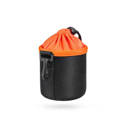 Soft Neoprene DSLR Camera Lens Pouch Set - Black + Orange inner