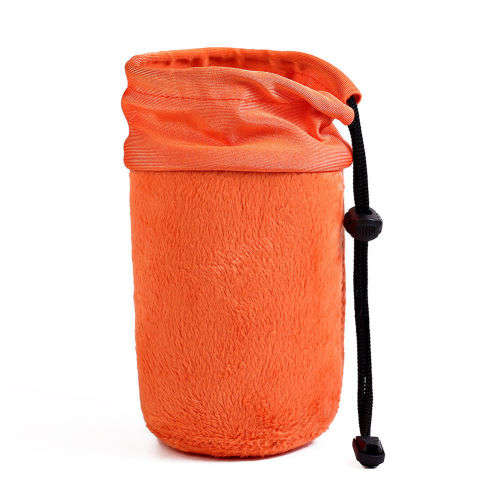 Soft Neoprene DSLR Camera Lens Pouch Set - Black + Orange inner