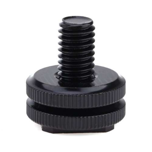 3/8" (3/8 Inch) Dual Nuts Tripod Mount Screw to Flash Camera Hot Shoe Adapter