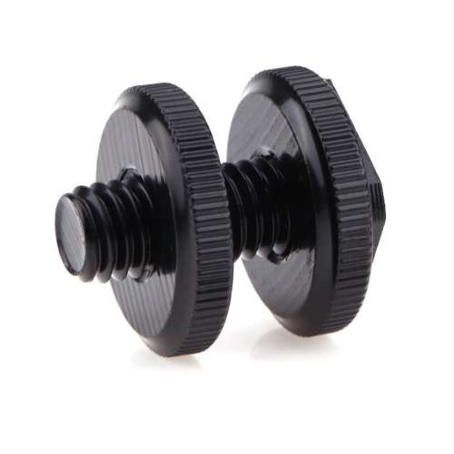 3/8" (3/8 Inch) Dual Nuts Tripod Mount Screw to Flash Camera Hot Shoe Adapter