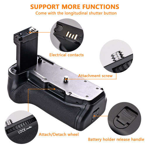 Generic Battery Grip for Canon EOS 800D / 77D / Rebel T7i / Kiss X9i