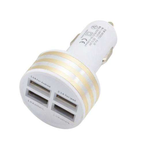 Lighter to 4x USB multiplug (white  / gold)
