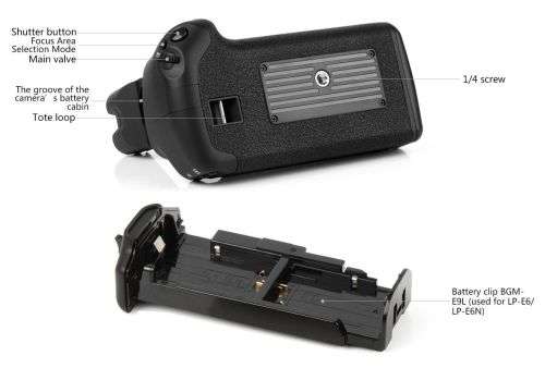 Generic Battery Grip for Canon EOS 6D Mark II DSLR Cameras (BG-E21)