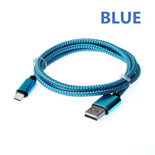 1m Blue Type-C to USB Braided Data Sync Charger Cable Cord