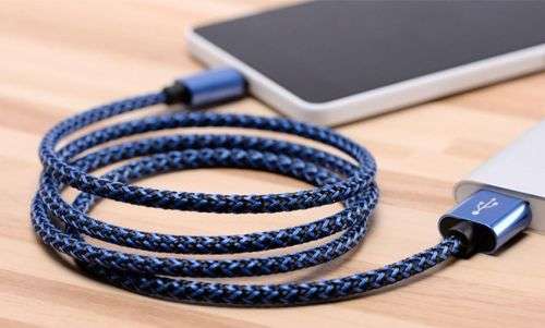 1m Blue Type-C to USB Braided Data Sync Charger Cable Cord