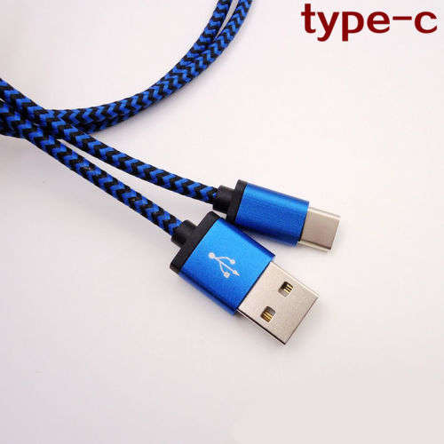 1m Blue Type-C to USB Braided Data Sync Charger Cable Cord