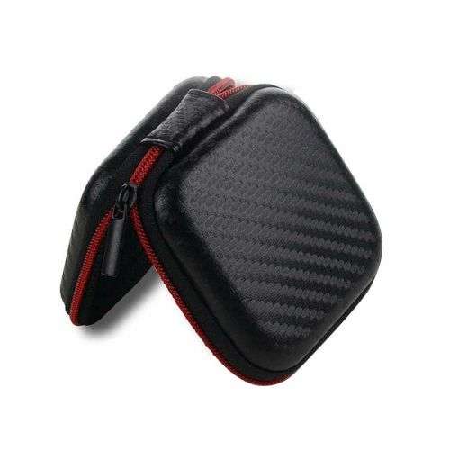 Square Portable Pocket Zipper Storage Bag For Headphone Earphone Earbuds TF SD Card