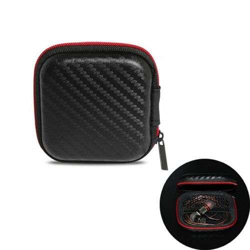 Square Portable Pocket Zipper Storage Bag For Headphone Earphone Earbuds TF SD Card