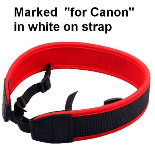 Neoprene Red Neck Strap for Canon Cameras