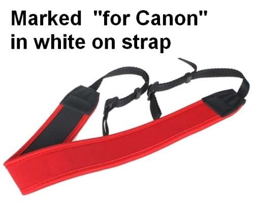 Neoprene Red Neck Strap for Canon Cameras