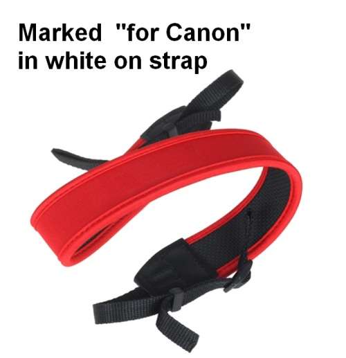 Neoprene Red Neck Strap for Canon Cameras