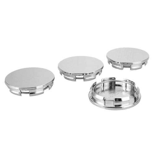 4x Chrome Plastic Wheel centre Cap Bases (without branding / stickers): 56 / 50 mm