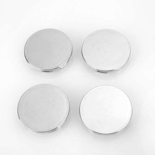 4x Chrome Plastic Wheel centre Cap Bases (without branding / stickers): 56 / 50 mm