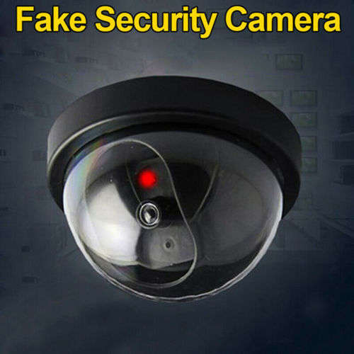 Dummy Surveillance Security Dome Camera Flashing Red LED Light