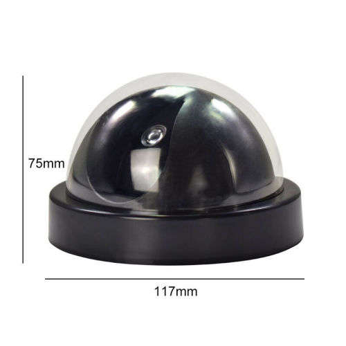 Dummy Surveillance Security Dome Camera Flashing Red LED Light
