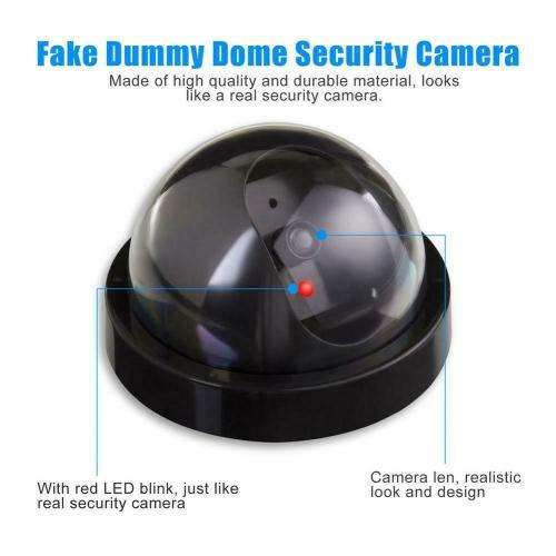 Dummy Surveillance Security Dome Camera Flashing Red LED Light