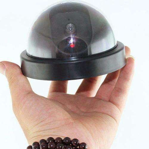 Dummy Surveillance Security Dome Camera Flashing Red LED Light