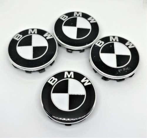 4x 56mm Replacement Hub Wheel Centre Caps for BMW (Black & White)